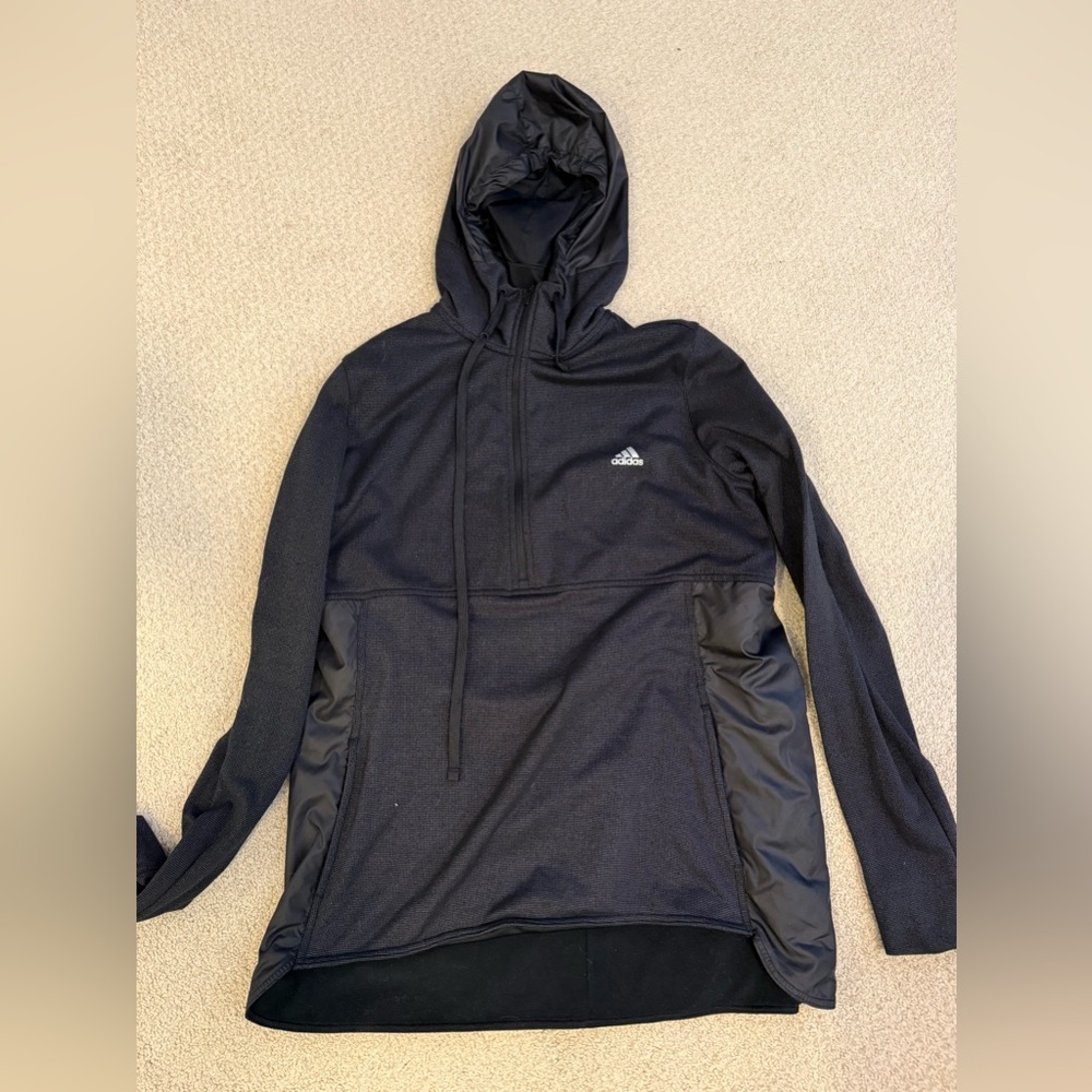 Adidas Black Hooded Pullover jacket
